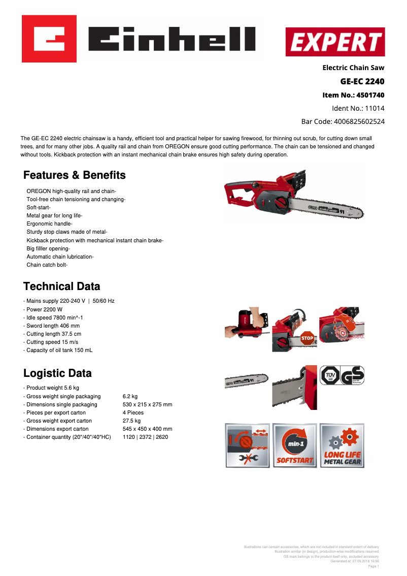 First page image of the manual for GE-EC 2240