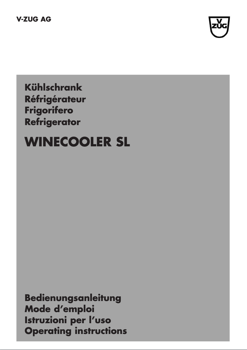 First page image of the manual for Winecooler SL