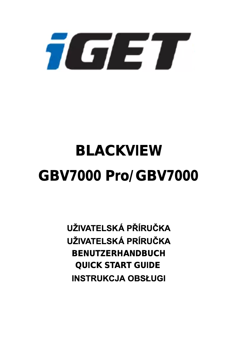Page 1 of the manual User Manual iGET GBV7000 PRO