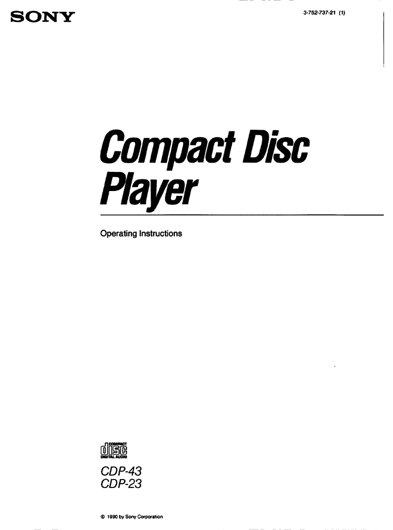 Page 1 of the manual User Manual Sony CDP-23