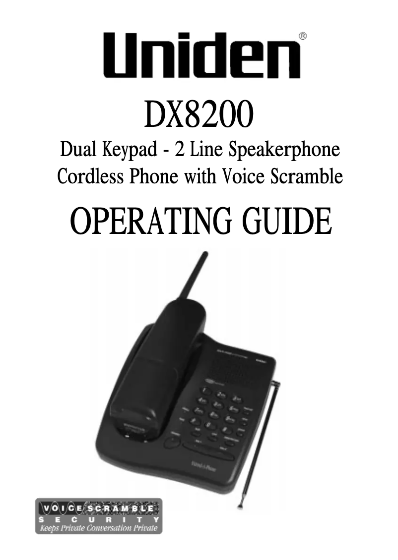 Page 1 of the manual User Manual Uniden DX 8200