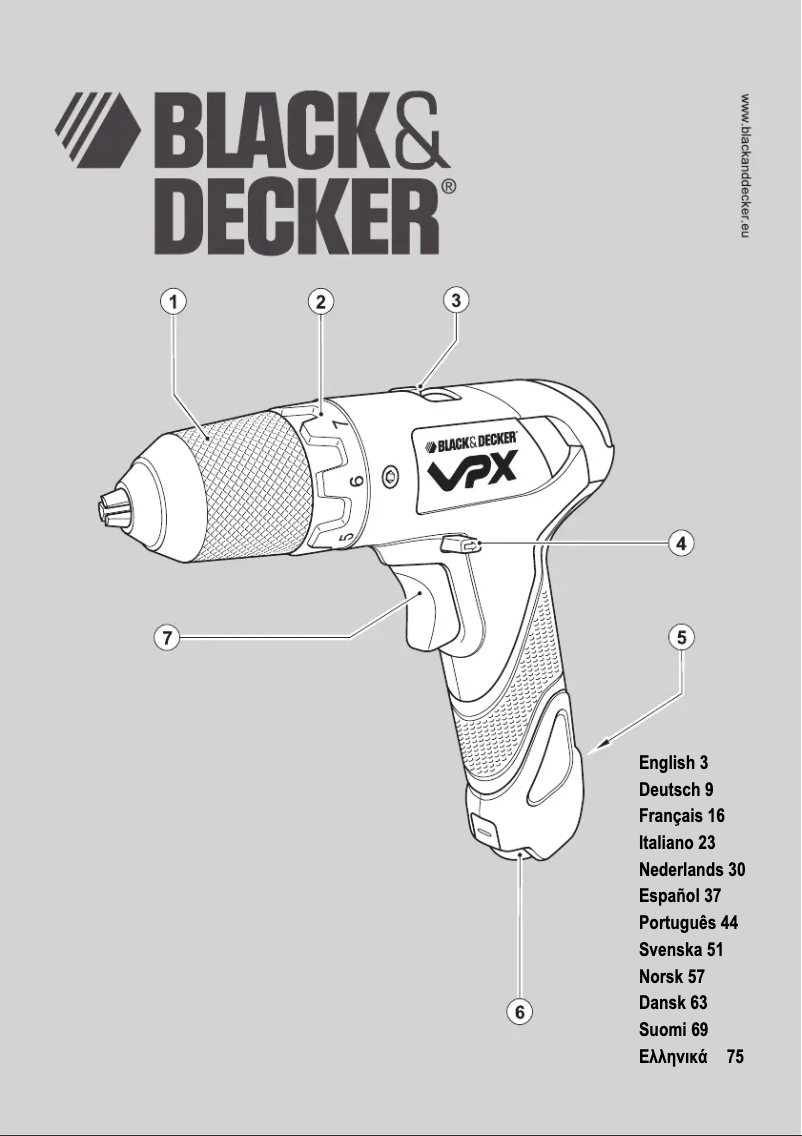Page 1 of the manual User Manual Black & Decker VPX1201