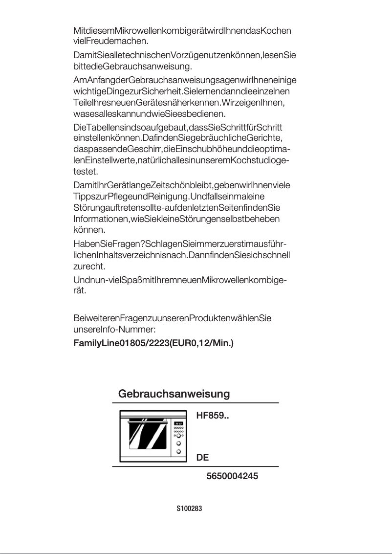 First page image of the manual for HF85971
