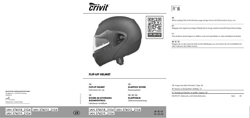First page image of the manual for IAN 374018
