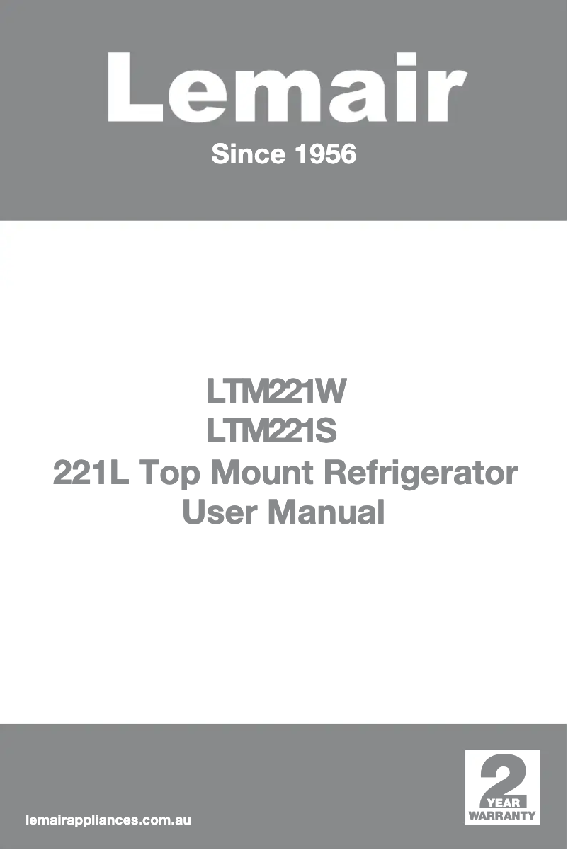 Page 1 of the manual User Manual Lemair LTM221W