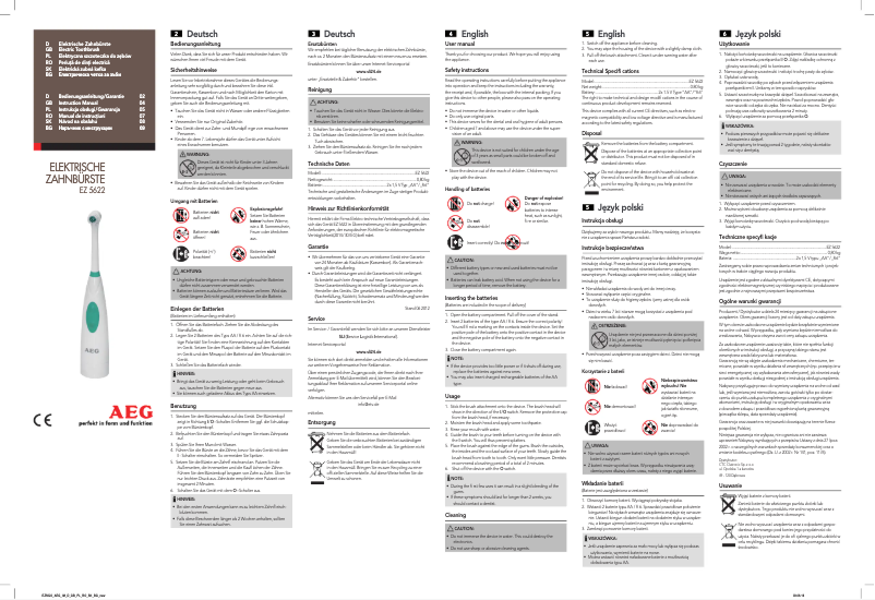 Page 1 of the manual User Manual AEG EZ 5622