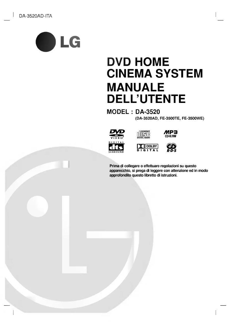 First page image of the manual for DA-3520A