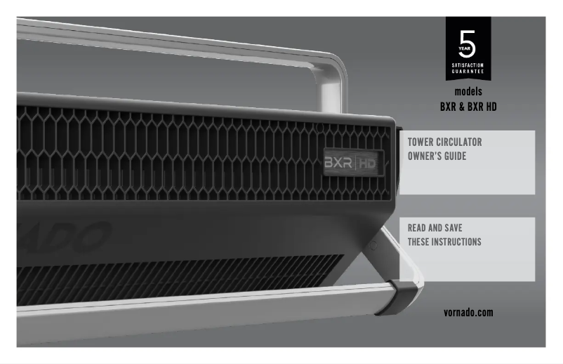 First page image of the manual for BXR HD