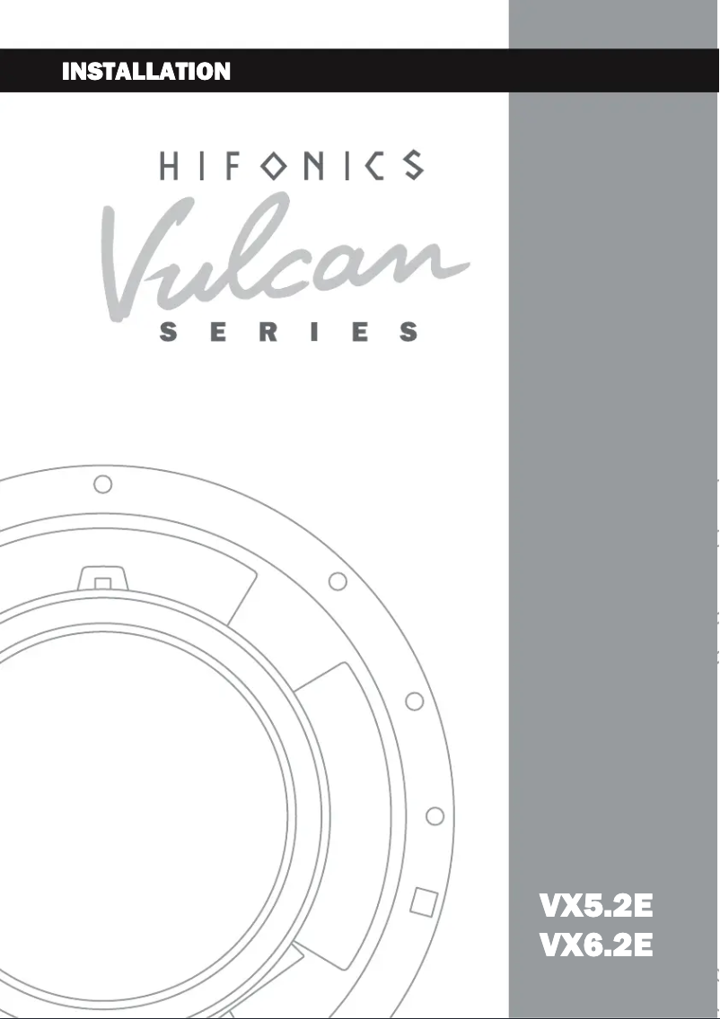 First page image of the manual for Vulcan VX6.2E