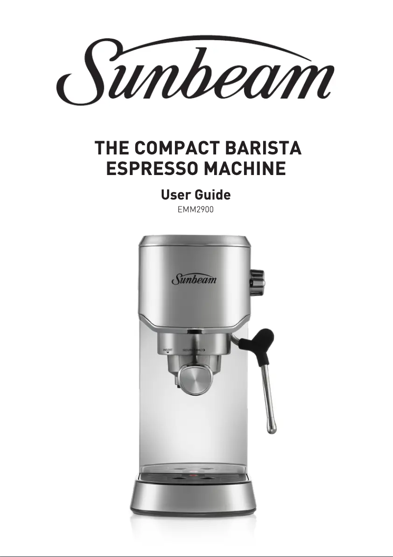 Page 1 of the manual User Manual Sunbeam Compact Barista EMM2900SS