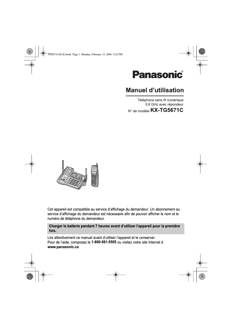 Page 1 of the manual User Manual Panasonic KX-TG5671