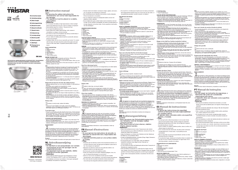 Page 1 de la notice Manuel utilisateur TriStar KW-2436