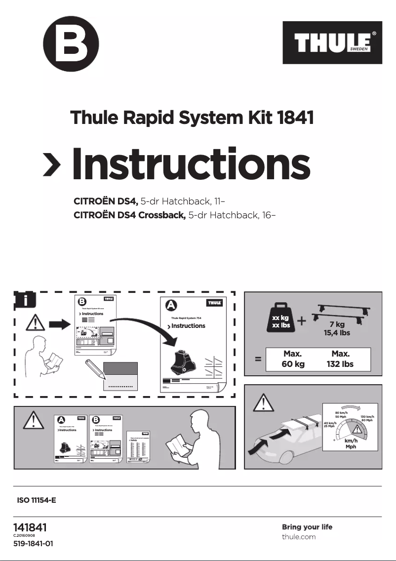 Page 1 of the manual User Manual Thule Rapid System Kit 1841