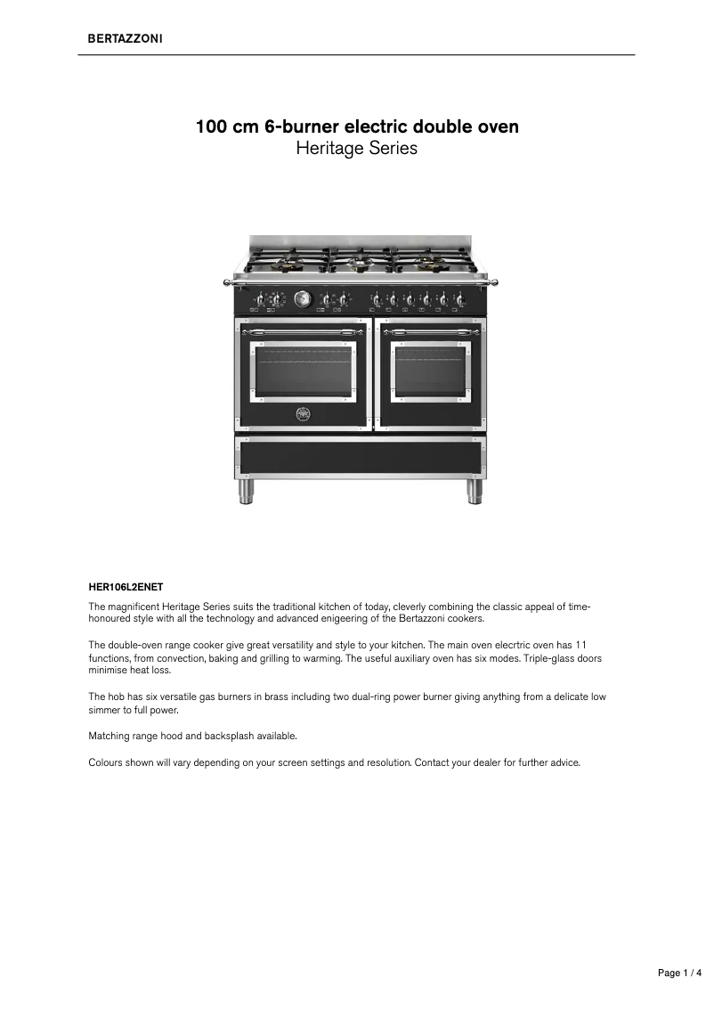 First page image of the manual for HER106L2ENET