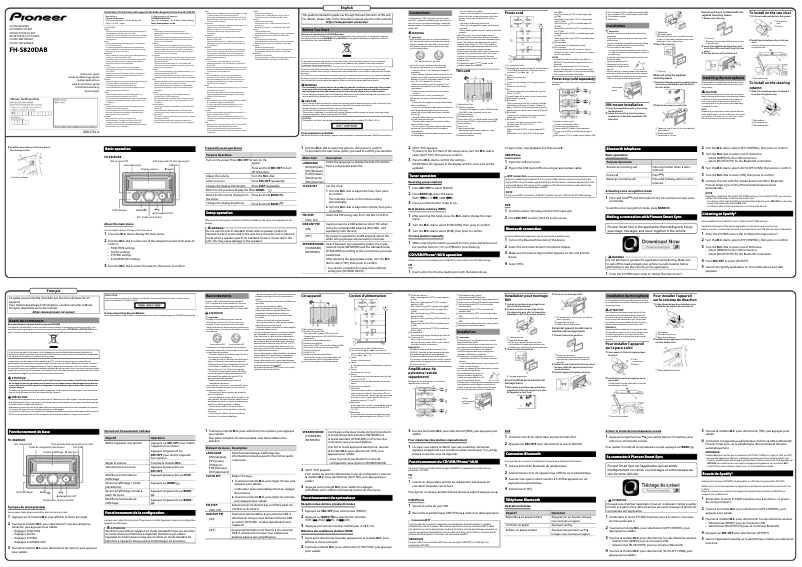 First page image of the manual for FH-S820DAB