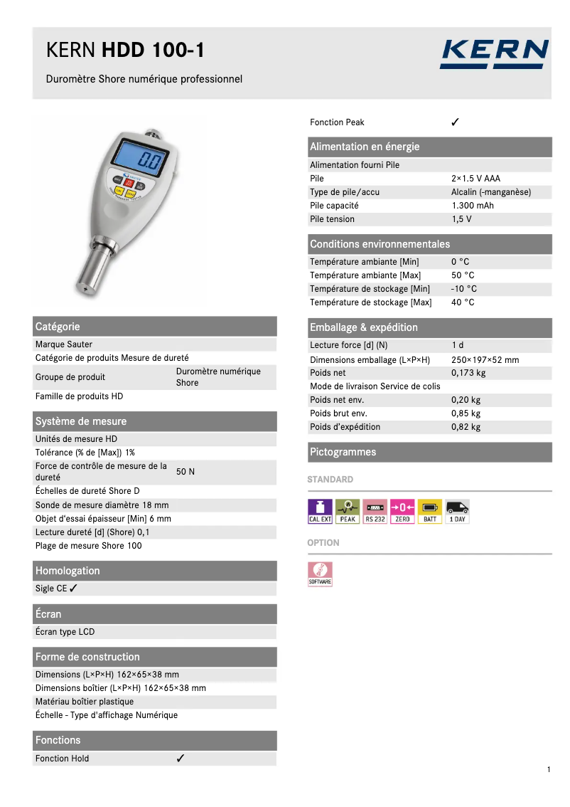 First page image of the manual for HDD 100-1