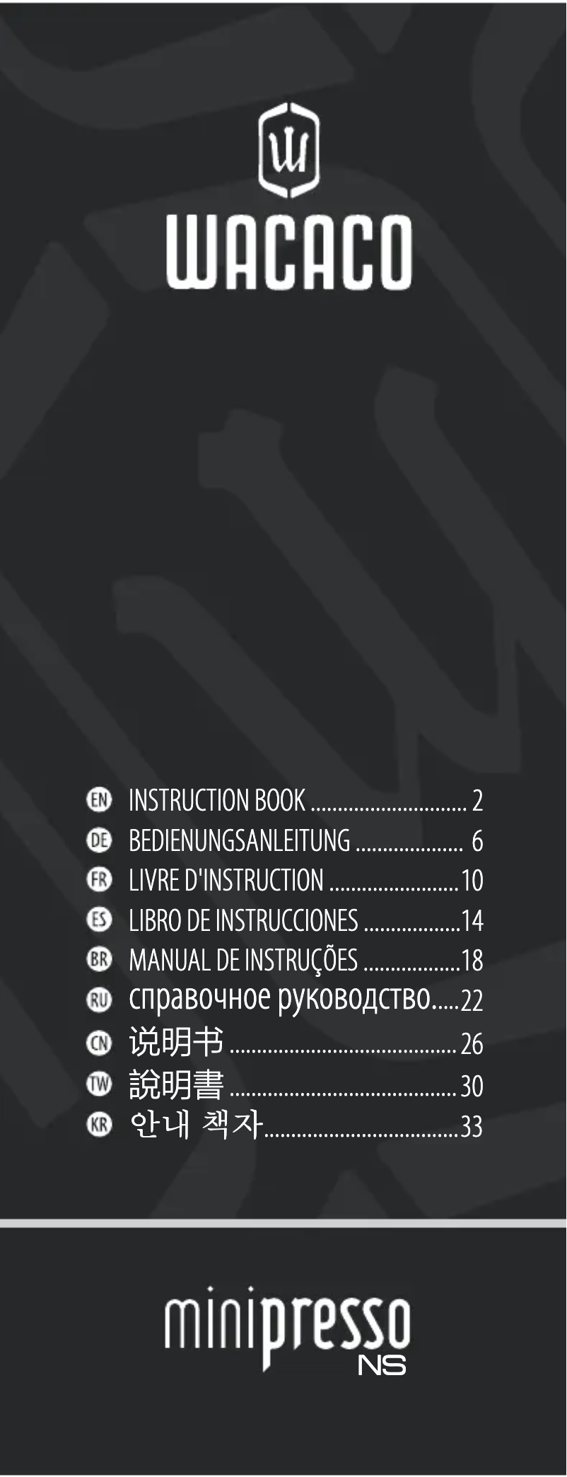 First page image of the manual for Minipresso NS
