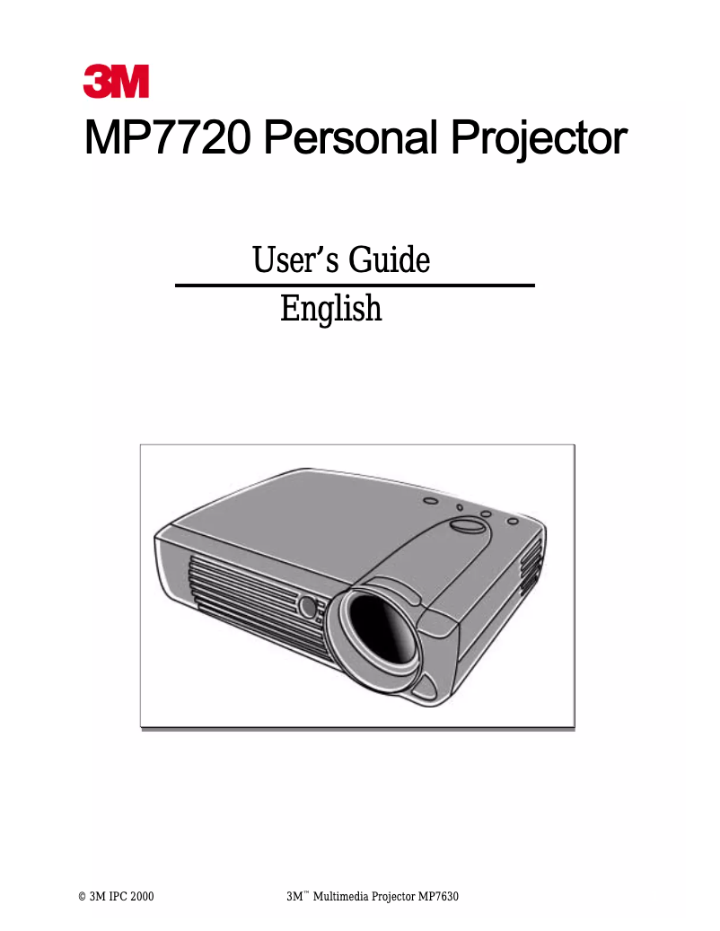 First page image of the manual for MP7720