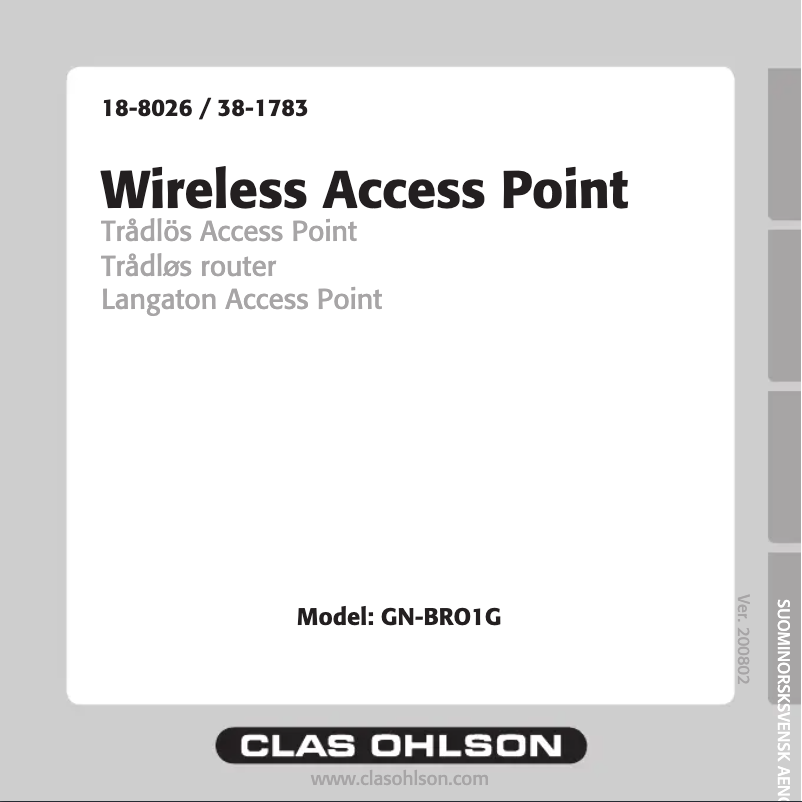 First page image of the manual for GN-BRO1G