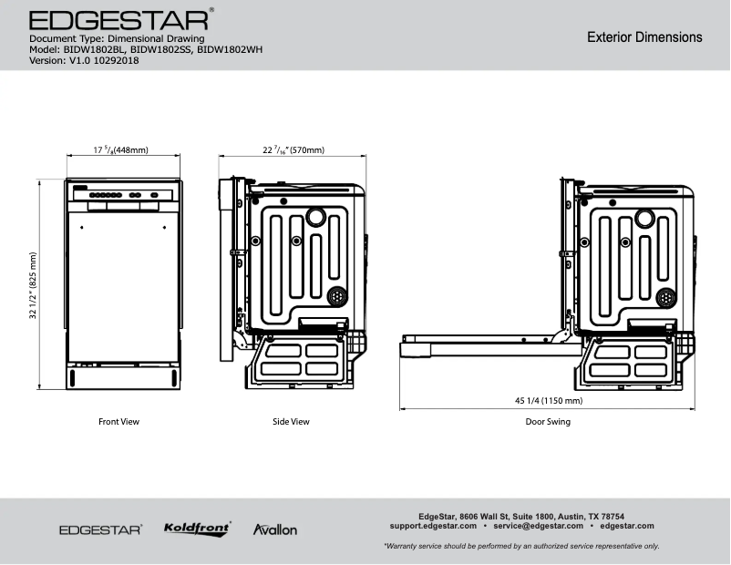 First page image of the manual for BIDW1802BL