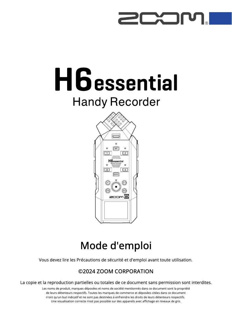First page image of the manual for H6 Essential