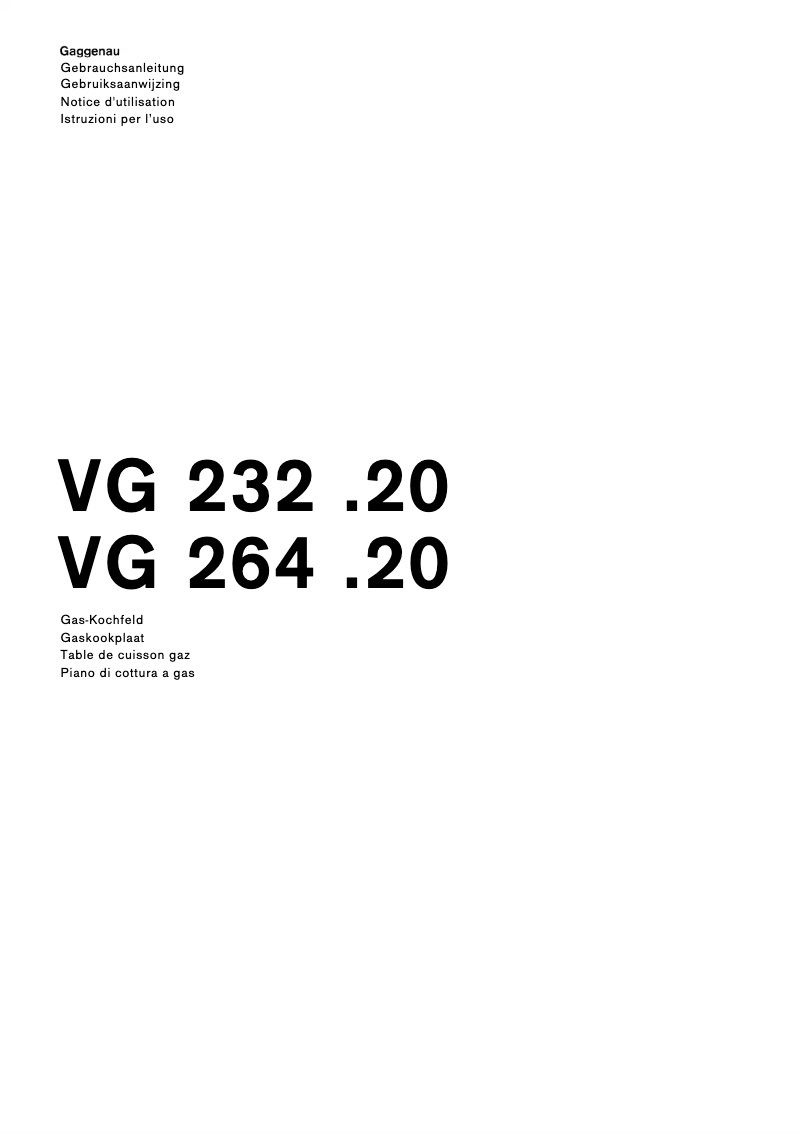 First page image of the manual for VG264220
