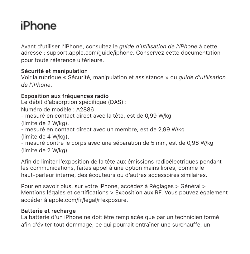 Page 1 of the manual User Manual Apple iPhone 14 Plus