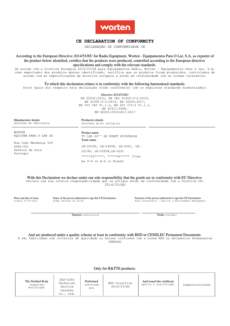 Image de la première page du manuel de l'appareil K5389X24H