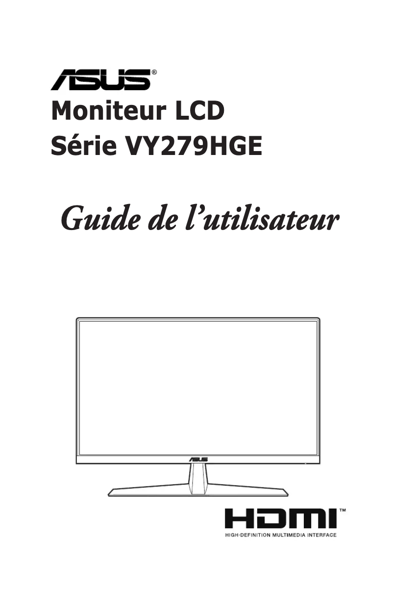 First page image of the manual for VY279HGE