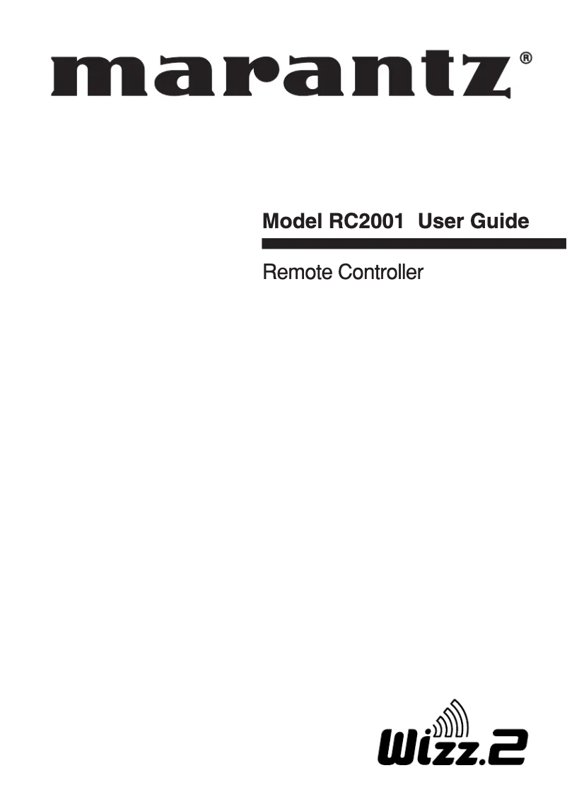 Page 1 of the manual User Manual Marantz RC2001