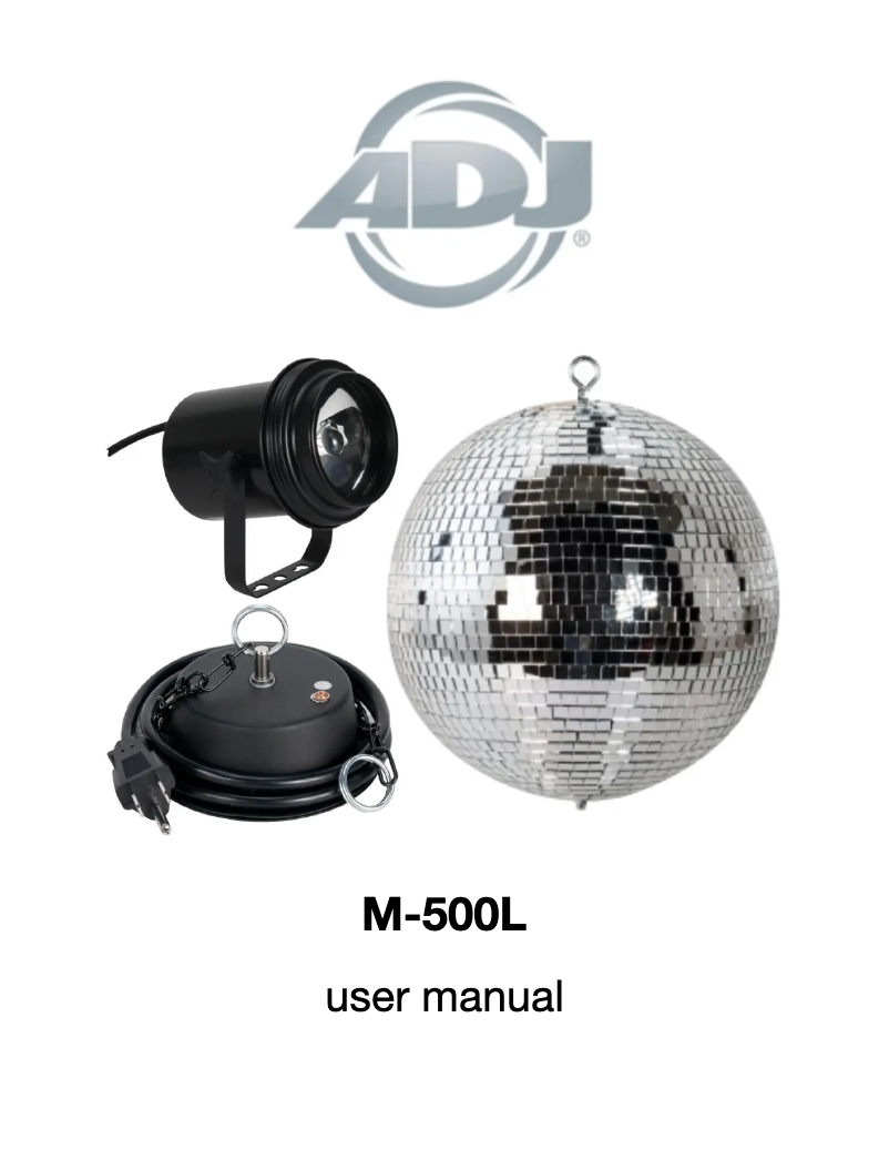 Page 1 de la notice Manuel utilisateur American Audio M-500L