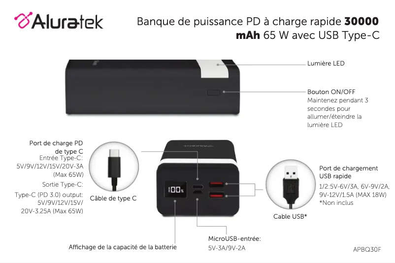 First page image of the manual for APBQ30F