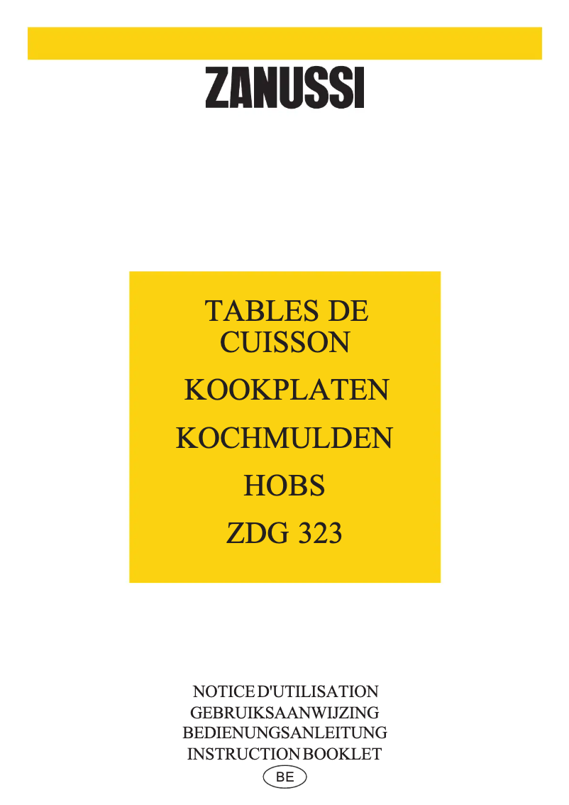 Page 1 of the manual User Manual Zanussi ZDG 323 X