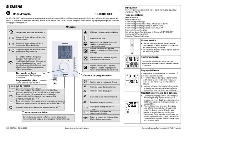 First page image of the manual for RDJ10RF