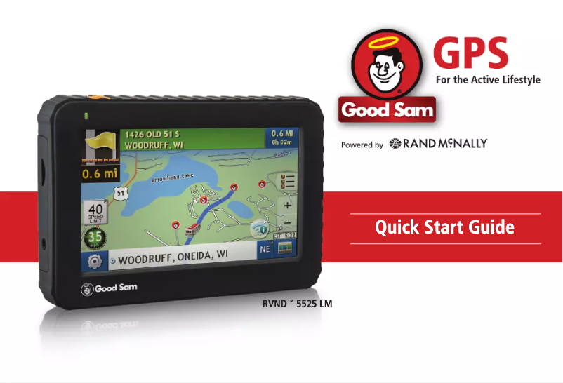 Page 1 of the manual Quick Start Guide Rand McNally RVND 5525 LM