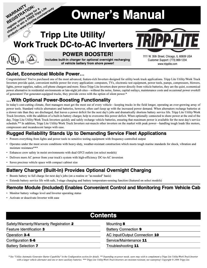 Page 1 of the manual User Manual Tripp Lite UT2012UL