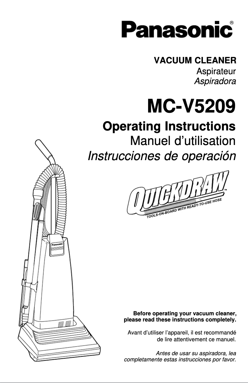 Page 1 of the manual User Manual Panasonic MC-V5209