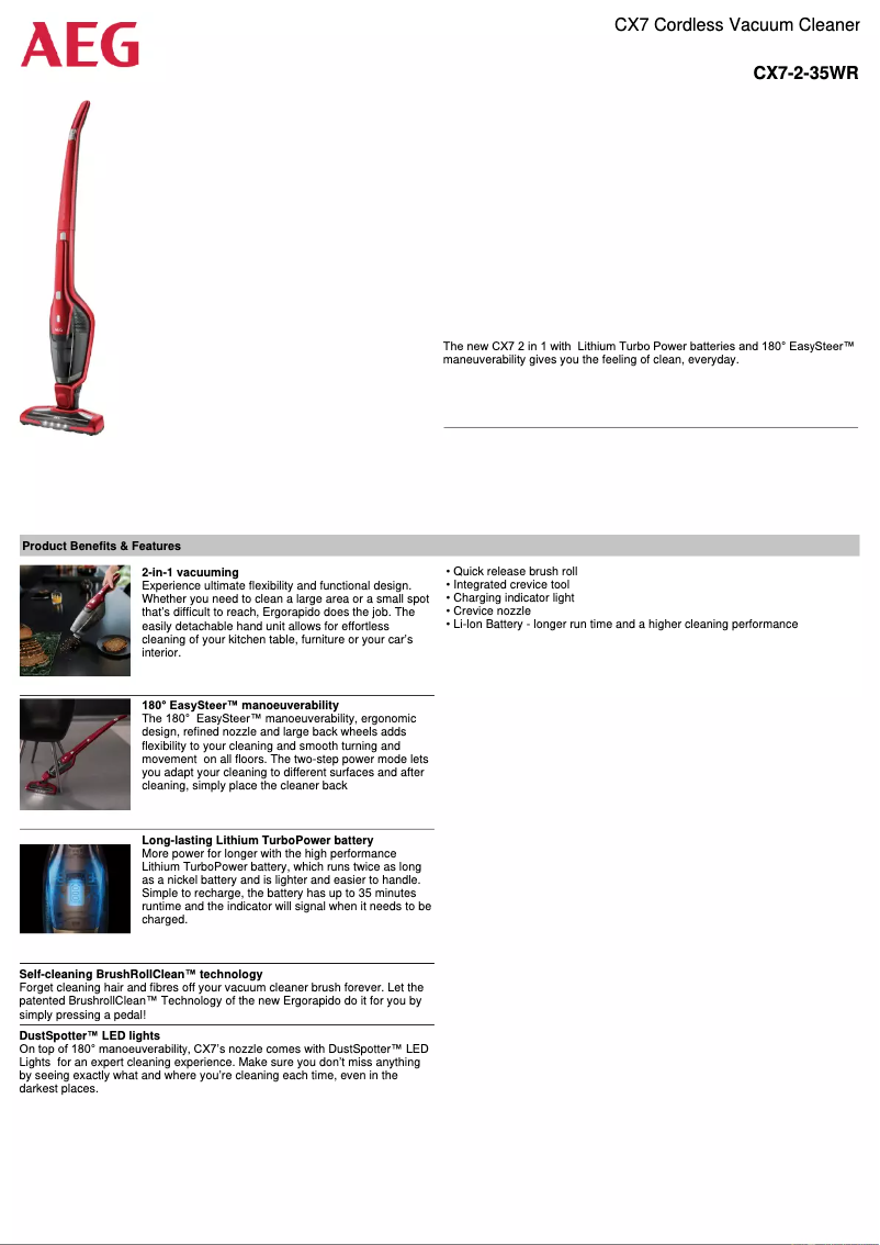 First page image of the manual for CX7-2-35WR