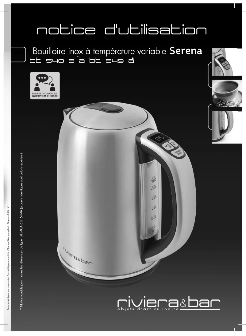 Page 1 of the manual User Manual Riviera & Bar BT541A