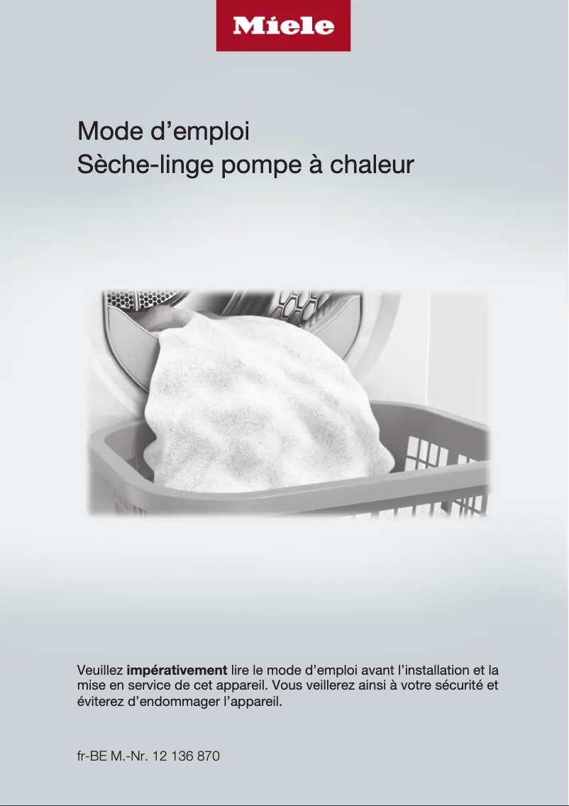 Page 1 of the manual User Manual Miele TWC 364 WP