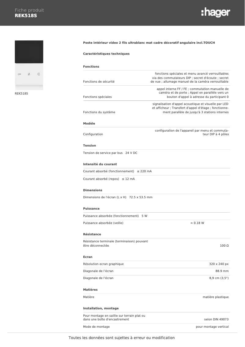 First page image of the manual for REK518S