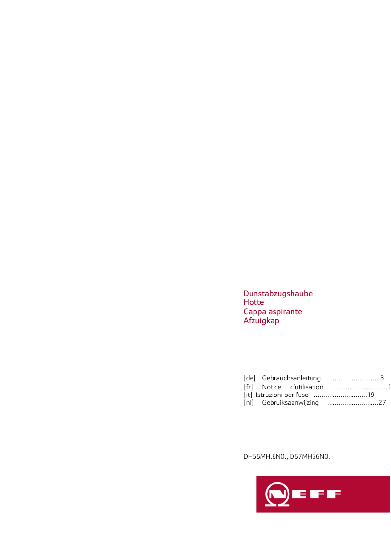 Page 1 of the manual User Manual Neff D57MH56N0B