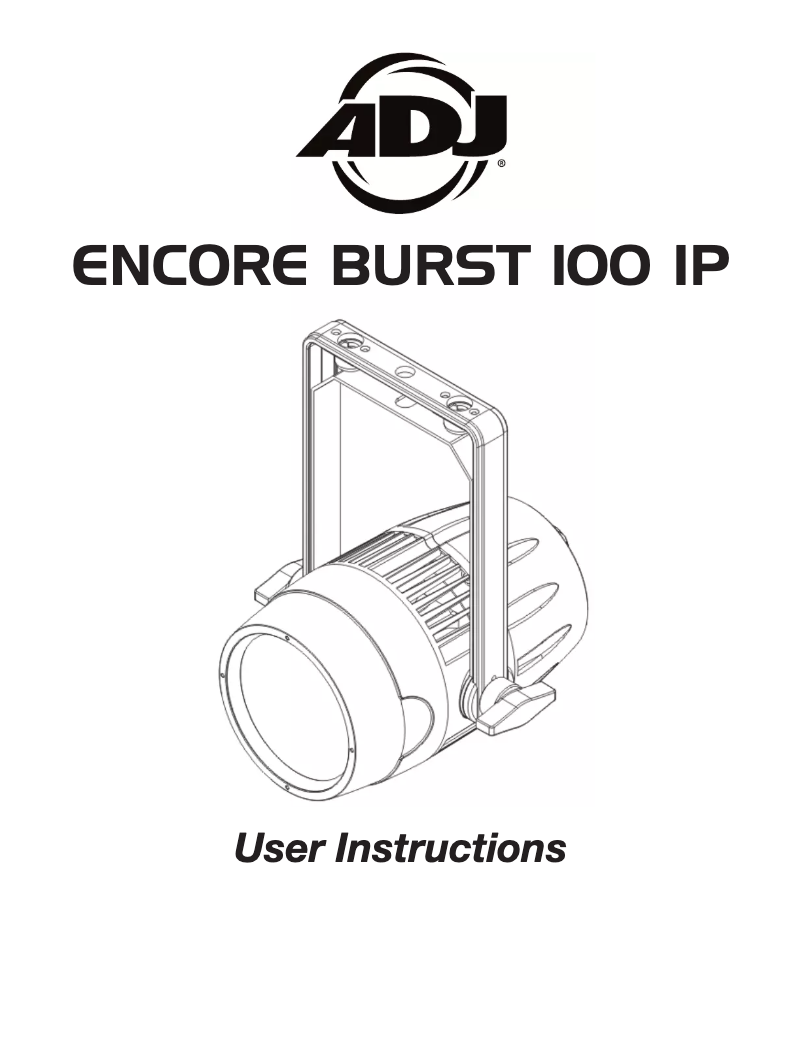 Page 1 of the manual User Manual Adj Encore Burst 100