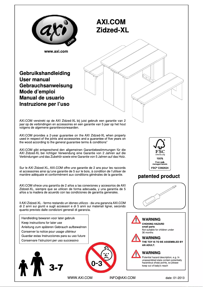 First page image of the manual for ZidZed XL