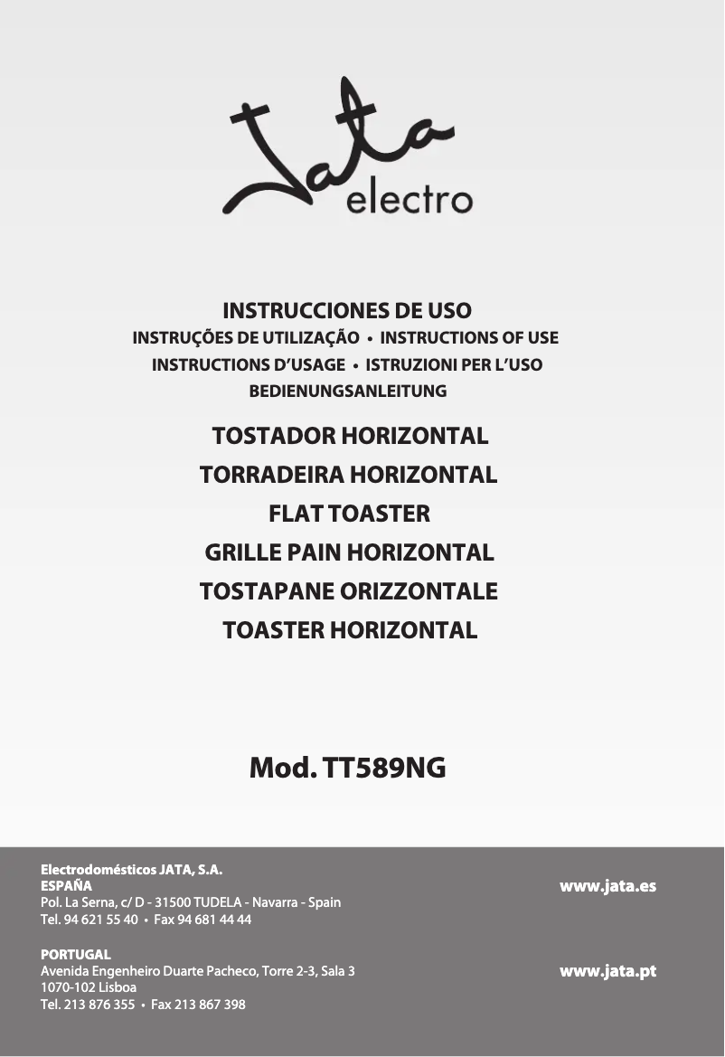 Page 1 of the manual User Manual Jata TT589NG