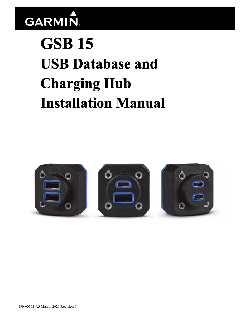 Page 1 of the manual User Manual Garmin GSB 15