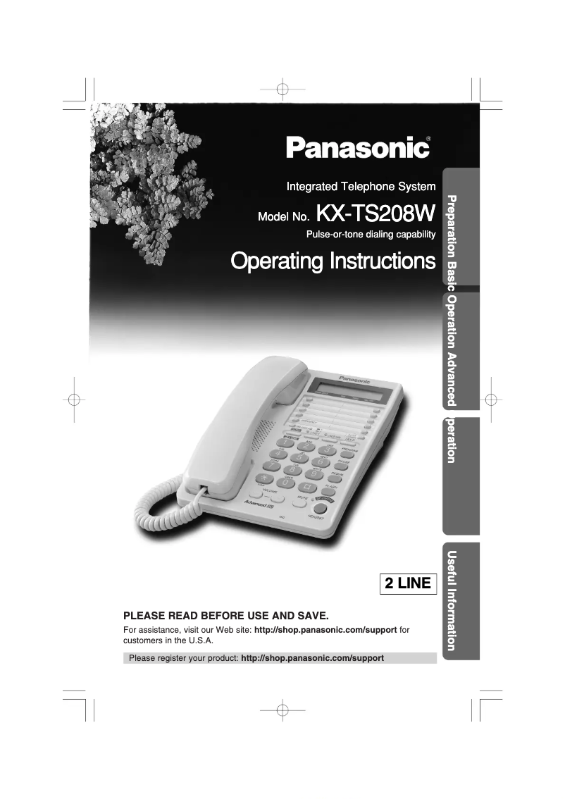 Page 1 of the manual User Manual Panasonic KX-TS208W