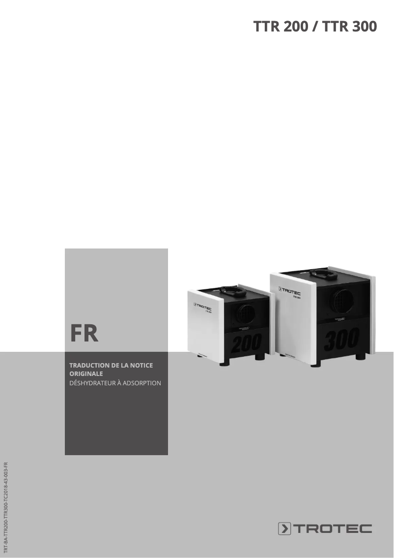 First page image of the manual for TTR 200