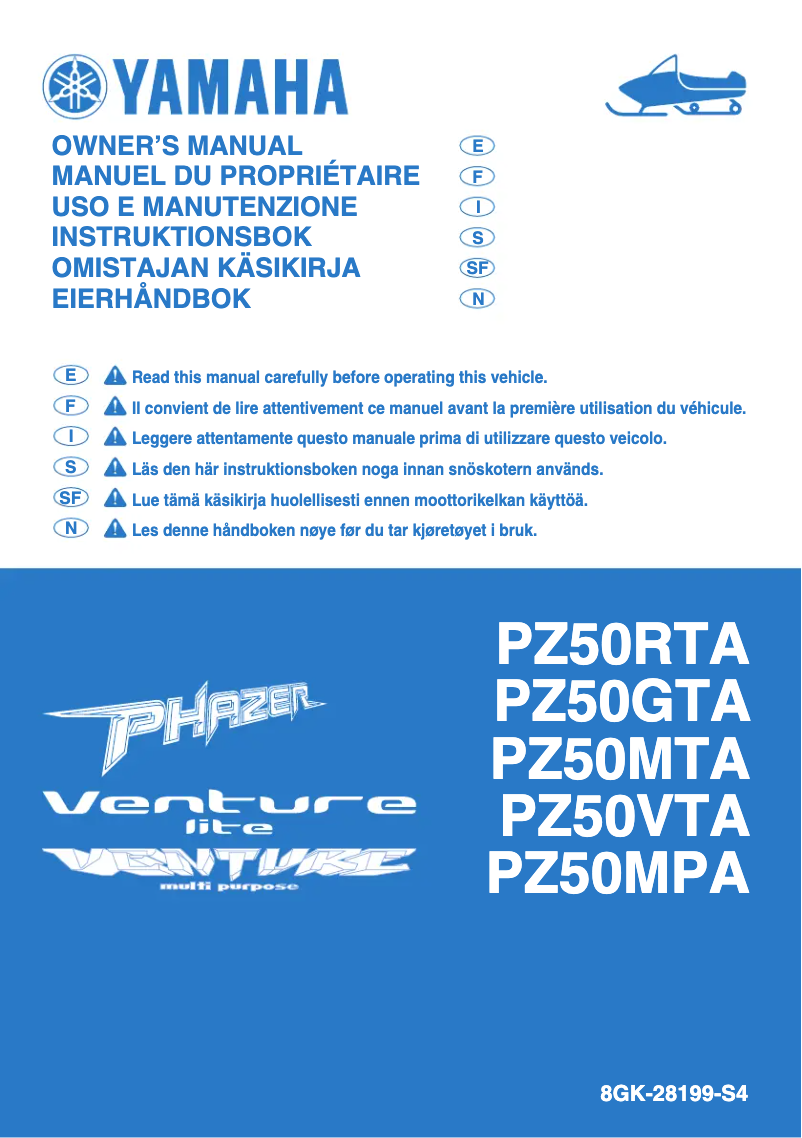 Page 1 of the manual User Manual Yamaha PHAZER Mountain (2011)