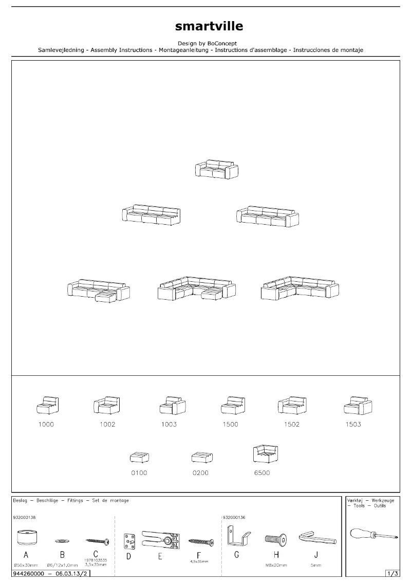Page 1 of the manual User Manual BoConcept Smartville
